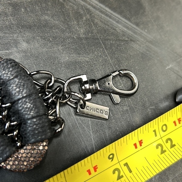 Chicos belt adjustable copper sequin ovals linked by weaving ovals with chain. - Picture 12 of 15